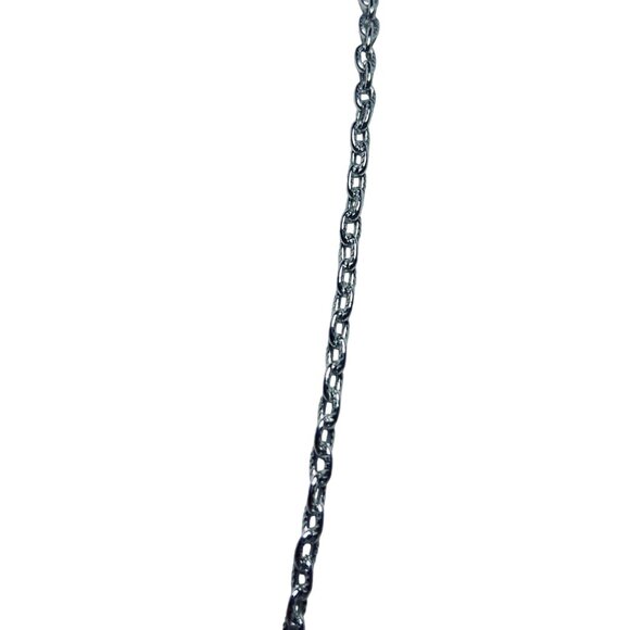 Light Weight Textured Silver Tone Cable Chain Necklace (5815) - Picture 4 of 5